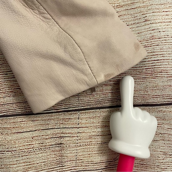 JOIE Vivianette Pink Genuine Lamb Leather Jacket - Picture 9 of 16